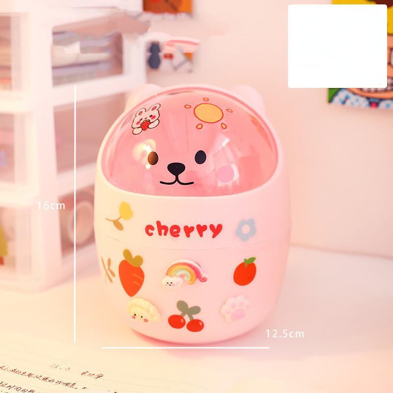 1 шт., креативная коробка для хранения канцелярских принадлежностей Kawaii, милый мультяшный ящик для хранения косметики, студенческий офисный настольный органайзер, студенческие принадлежности