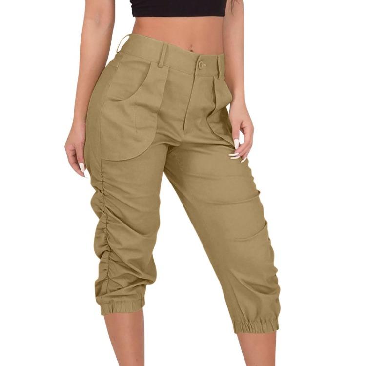 Women Casual Cropped Fashion Workwear Pants Trousers