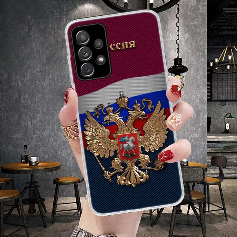 Russia Russian Flags Emblem Soft Phone Case For Samsung Galaxy A13 A14 A15 A16 A17 A53 A54 A55 A56 A57 A33 A34 A35 A36 A37 A23 A