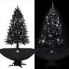 Day and Night - Day and Night Christmas Tree with Snow and Umbrella Base Black PVC 190 Cm