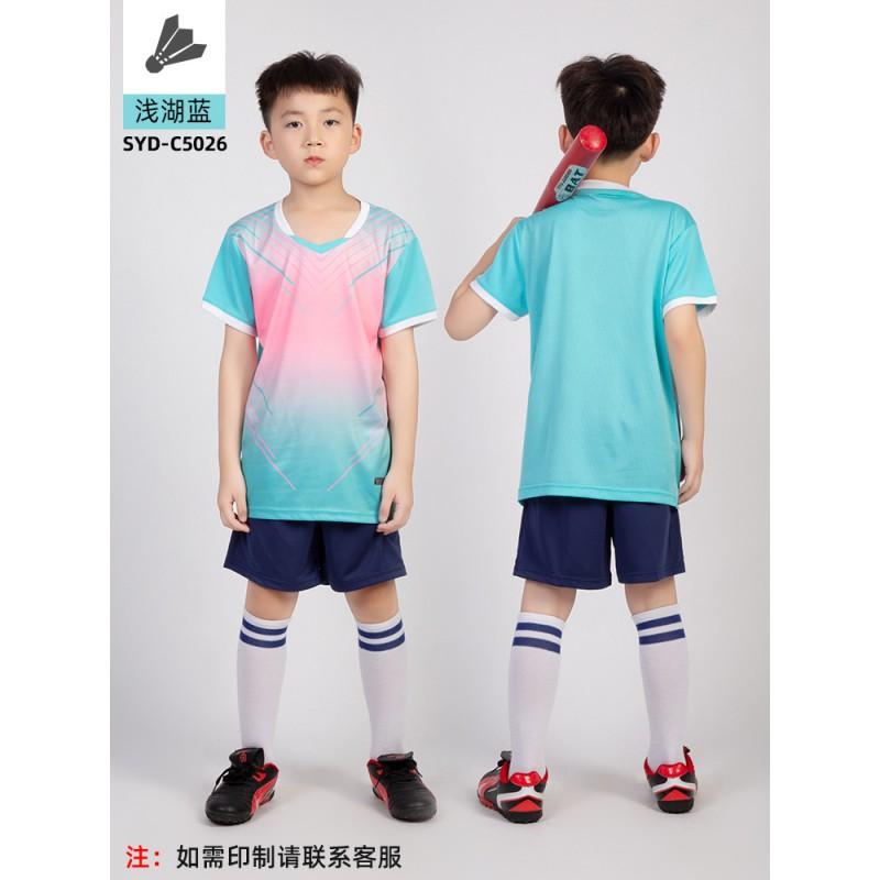 Kids Badminton Shirt Set Boys Girls Custom Print Training Competition Sports Jersey