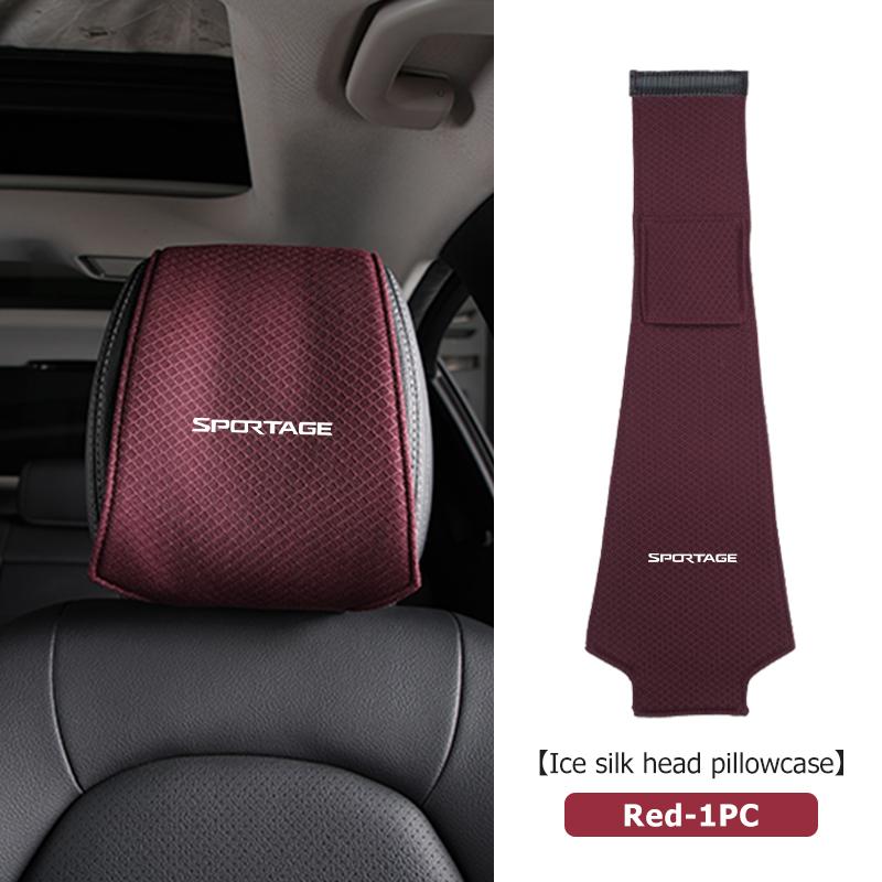 Universal Car Seat Headrest Ice Silk Head Pillow Dustproof Cover For KIA Sportage 2016 2017 2018 Sephia Stonic Carens lqrd40
