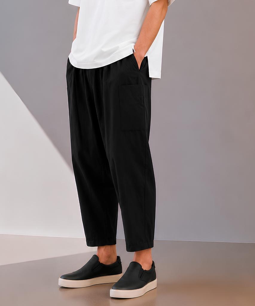 CUSTOMUS Men'S Nylon Spandex Cool Touch Length Baggy Balloon Pants Cxs26Mwpt604 Bla