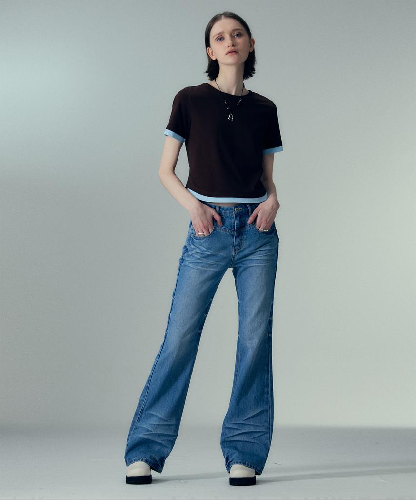Джинсы Jeissijeidi Bootcut с потертостями Jzdp32Je