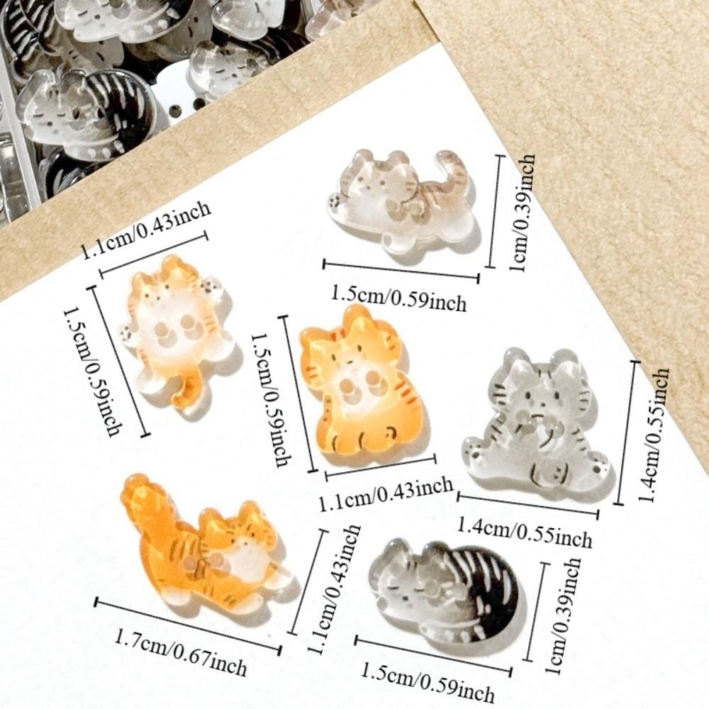 30pcs Tuxedo Cat Creative Kitty Buttons Cute Fashionable Tabby Cat Buttons Resin Ginger Cat Buttons Cardigan Sweater