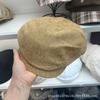 Old money wind forward hat men's duckbill hat imitation hemp breathable face small casual versatile American retro street beret