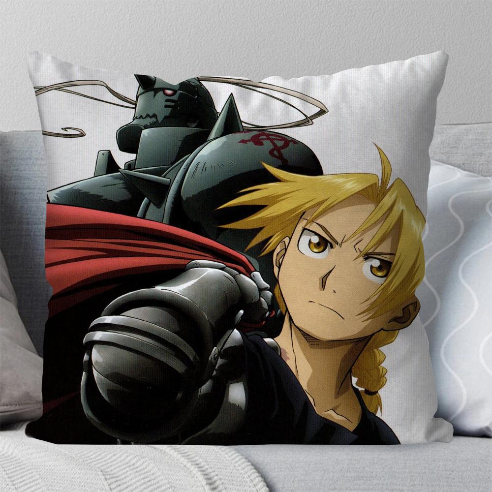 Anime Fullmetal Alchemist Brotherhood Pillow Case Square Pillow Bedroom Sofa LeisureComfortCar Living Room Home Decoration 40X40