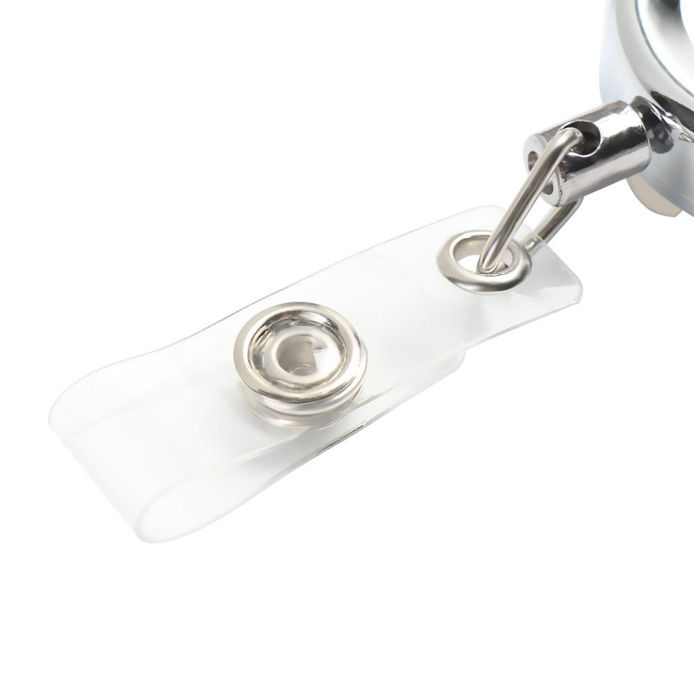 1pc Unisex Metal Stationery Anti-Lost Clip Lanyards Badge Holder Retractable Key Ring