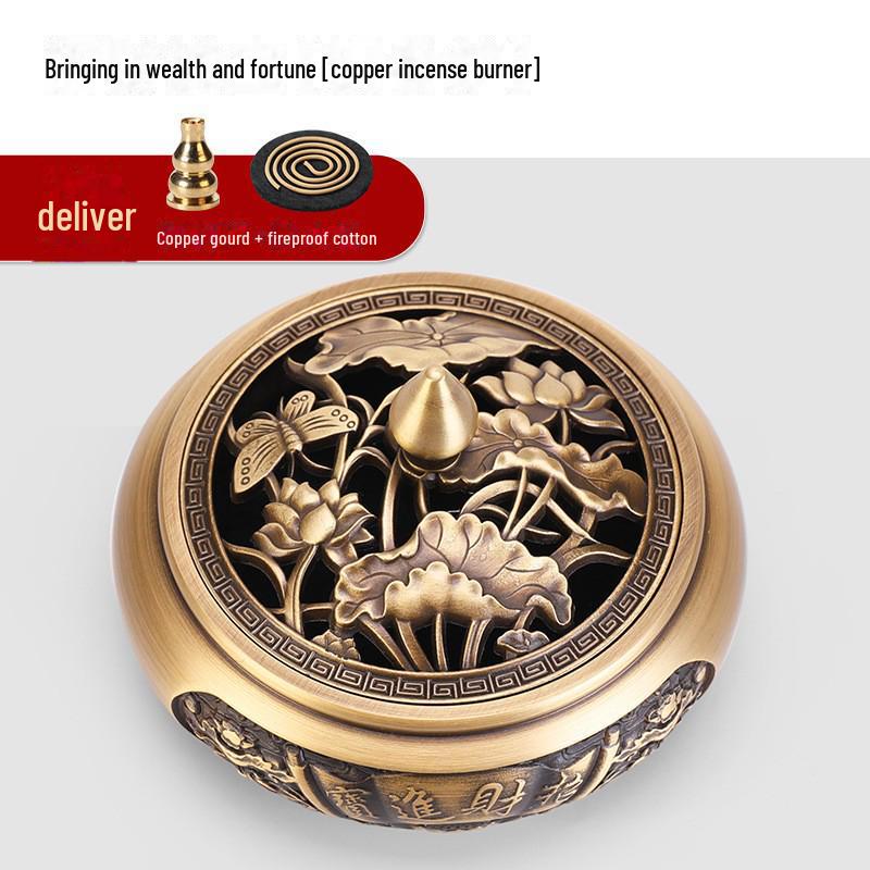 Латунная курильница с плоским дном Jinlian для домашнего и внутреннего использования