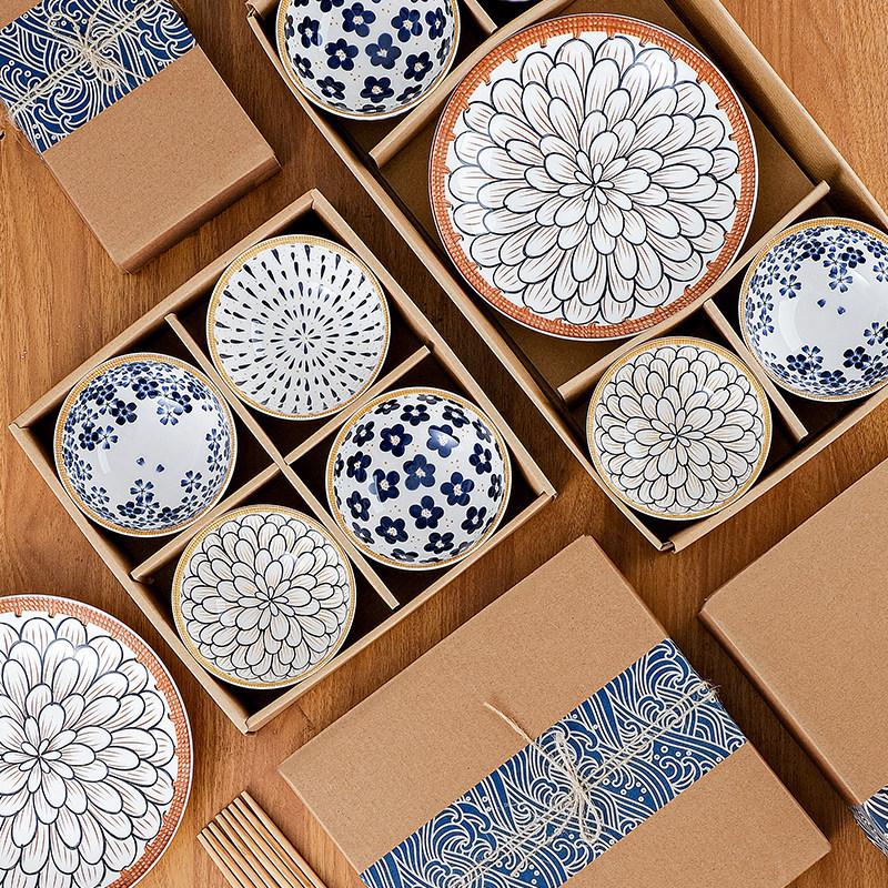 Japanese Ceramic Wedding Gift Set: Bowl & Chopstick with Gift Box - Perfect for Lucky Draws and Employee Gifts