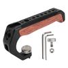 Camera Top Handle with 3 Cold Shoes 1/4 Inch 3/8 Inch Threaded Hole Ergonomic Aluminum Alloy Wooden