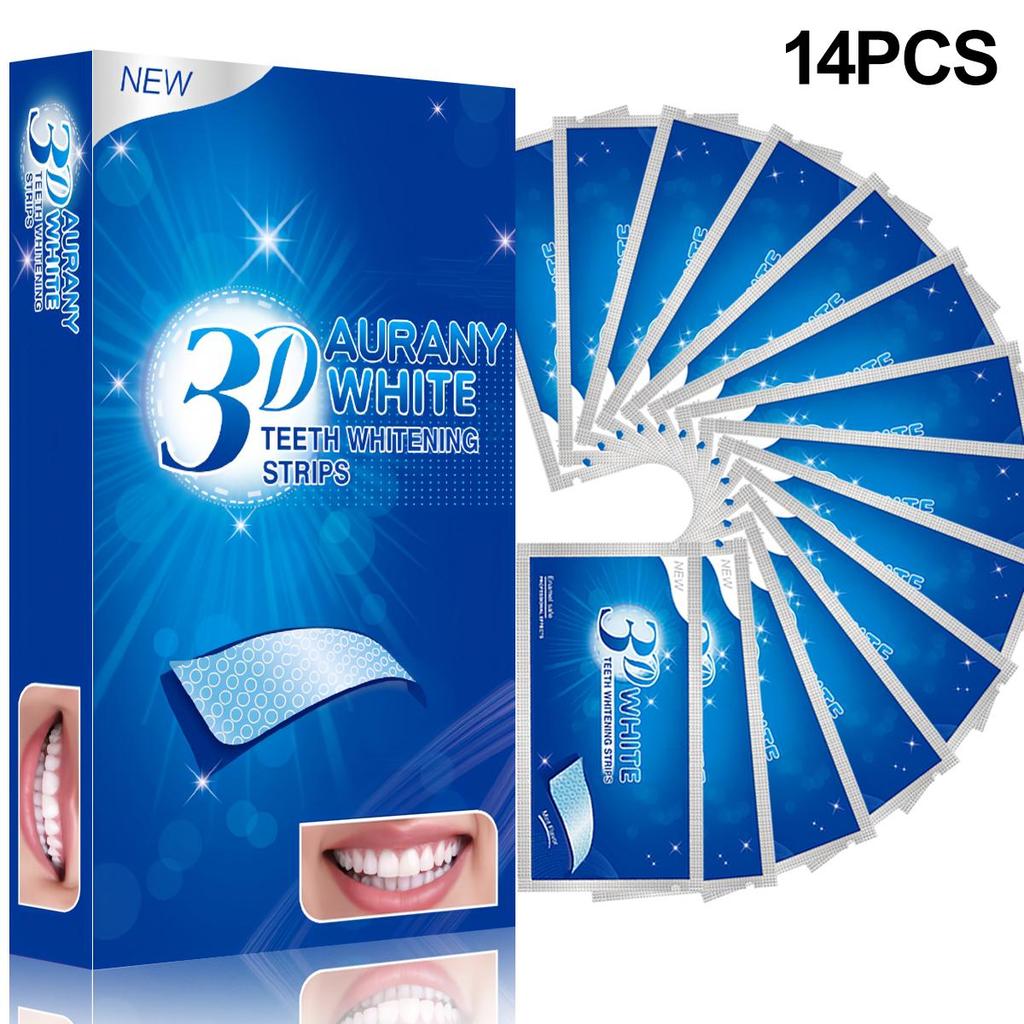 3D Whitening Strips For Sensitive Teeth, Enamel Safe& Gentle Formula, Reduces Sensitivity While Whitening,Hydrogen Peroxide Composition-7/14/21Pairs