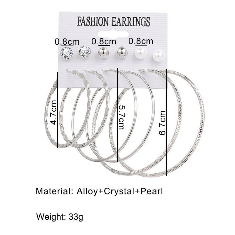 Набор круглых сережек в форме геометрического сердца Набор сережек в стиле ретро