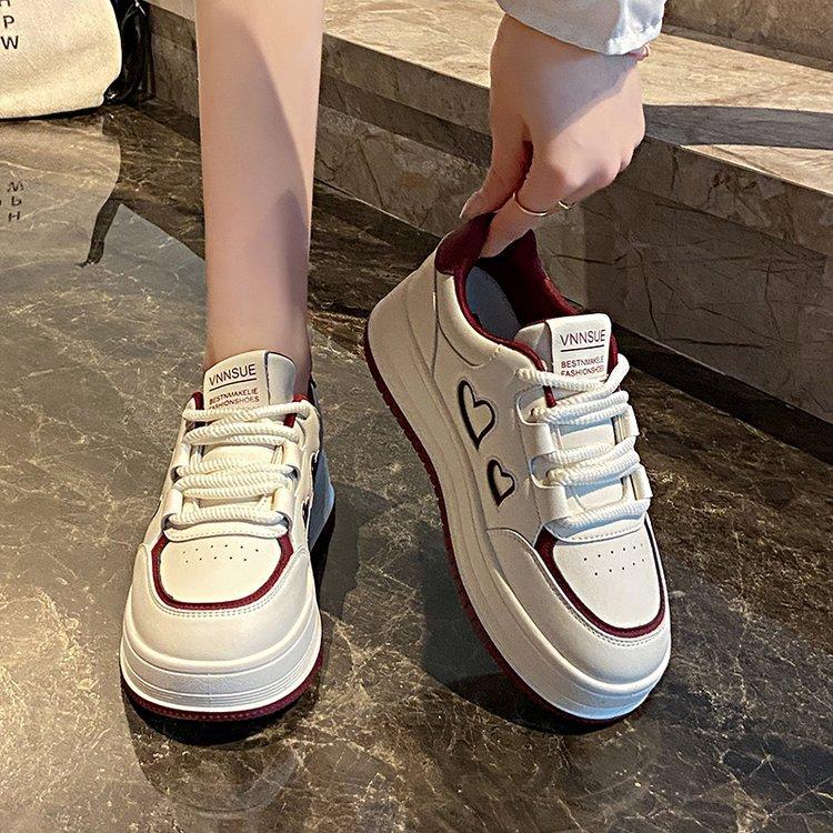 [Youshilai] Platform-soled Fashion Little White Shoes Women's Spring 2025 New Color Matching Fashion Casual Versatile Board Shoes