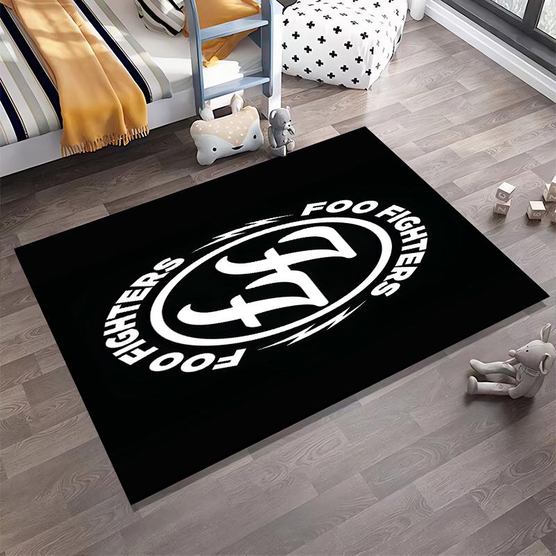 Band logo printed non-slip rug, suitable for living room and bedroom sofa