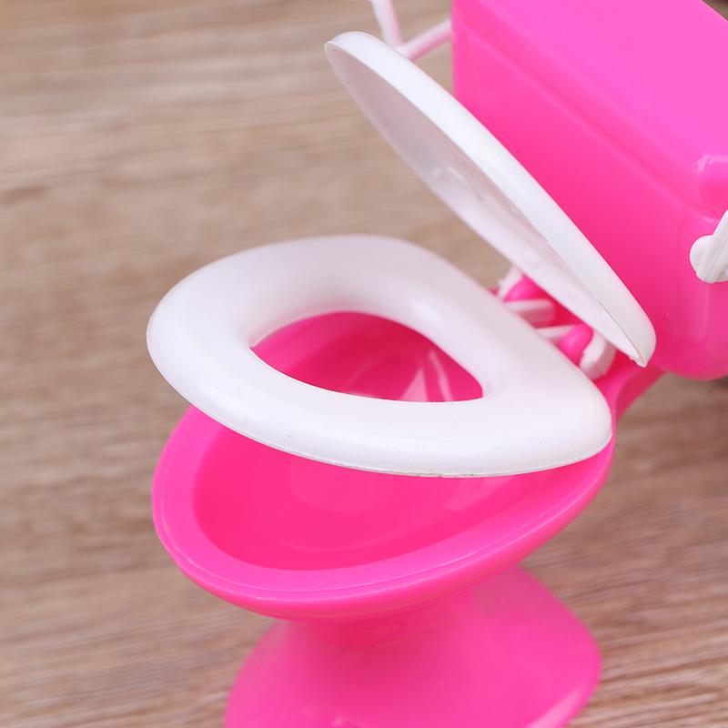 Dollhouse Furniture Bathroom Toilet Doll House Miniature Baby Pretend Toys