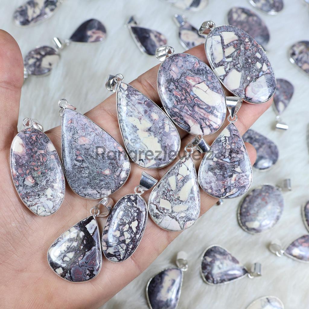 Porcelain Jasper Pendant Sterling Silver Pendant Mix Shape Porcelain Jasper Gemstone Pendant Bezel Pendant Loop Pendant Handmade Necklace Gift