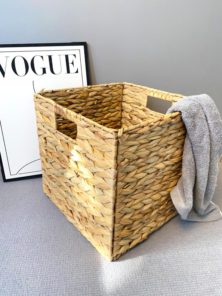 Gourd Straw Foldable Rattan Storage Basket - Bedroom Organizer
