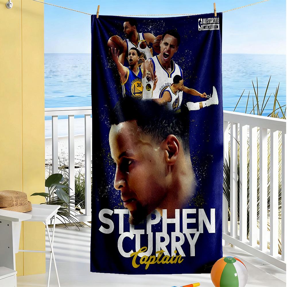 Steph Curry S Modern Artwork Beach Towel Quick-Dry Soft Microfiber Comfortable Lightweight Suitable for Swimming, Gym, Camping, Yoga Vacation