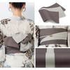SOUBIEN Floro Yukata Set One Size Fits Walnut with Sky and Gray Pattern Women's 3-Piece (Yukata, Half-Width Obi, Geta) All, (ykt10246-obh10005)