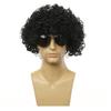Wig Dress Up Set Necklace Ring Sunglasses Fake Moustache Vintage 80s Cosplay Party Disco Costume Photo Prop Performance Curly Wig