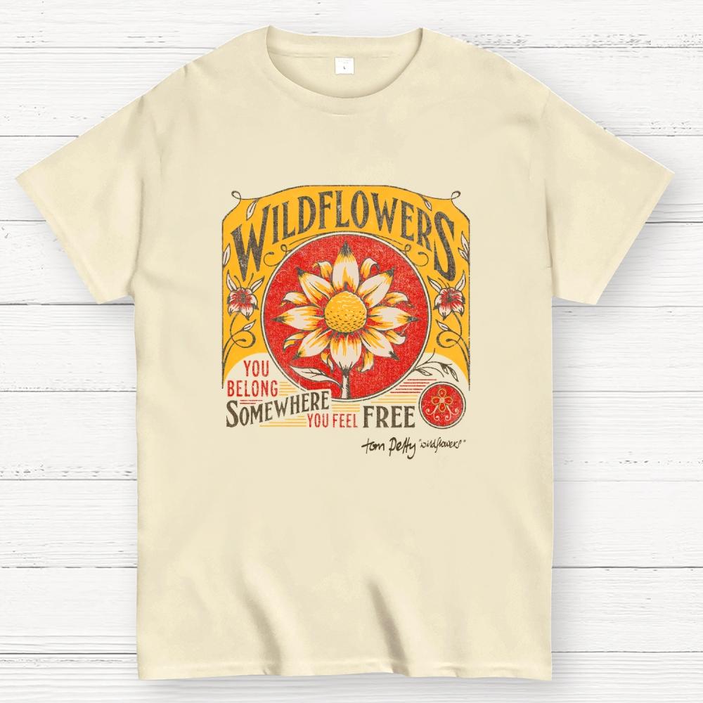 Tom Petty Wildflowers Natural Cotton Casual Cool Loose T-Shirt
