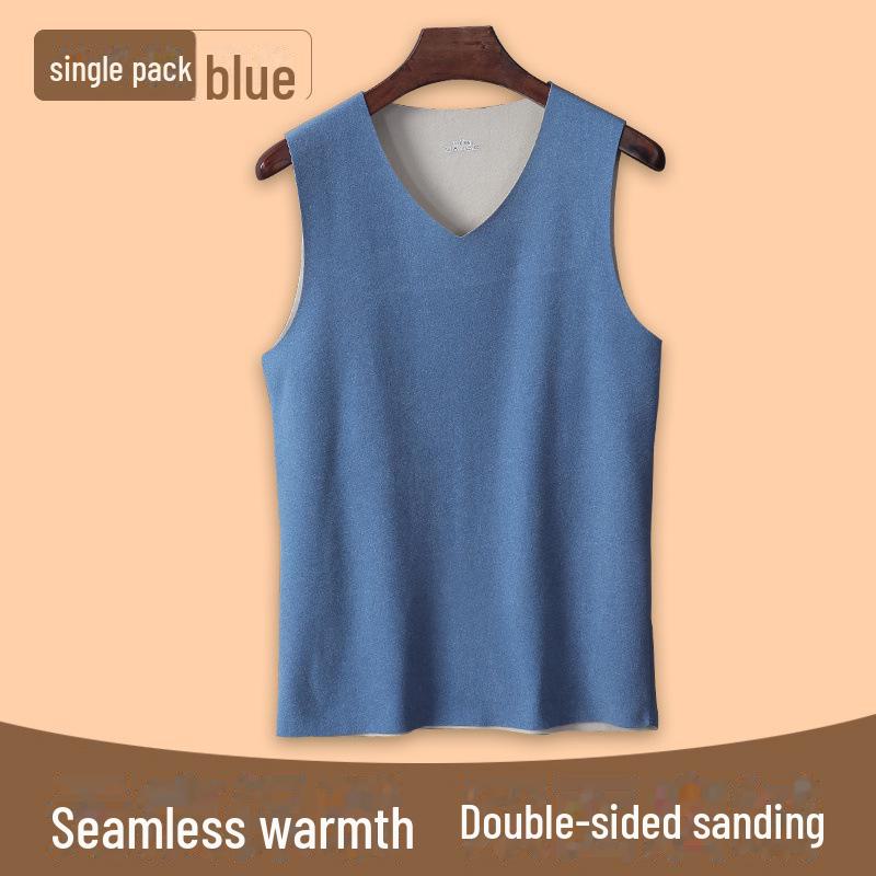 Мужской двусторонний бархатный теплый жилет, тонкое бесшовное нижнее белье, плюс утолщенная бархатная нижняя рубашка для осени и зимы