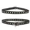 Пояс из ПУ кожи со звездами, регулируемый женский поясной ремень, ремень с заклепками в готическом стиле, женский