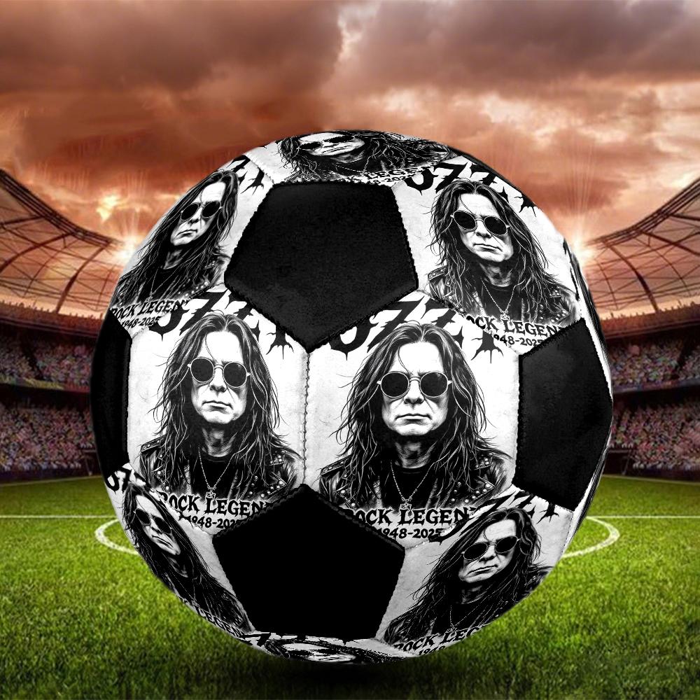Ozzy Osbourne Indoor Soccer Ball Colorful Machine Stitched PVC Size 5 Team Training Competition Ready Durable High-Bounce Cool Sports Gift