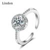 Lindon Classic Copper Alloy Zircon Ring Ladies Jewelry Wedding Promise Party Gift