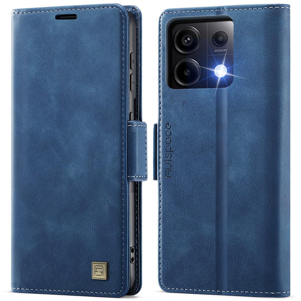 For Xiaomi Poco X6 5G/Xiaomi Redmi Note 13 Pro 5G Case AUTSPACE A11 RFID Blocking Retro Leather Cell Phone Wallet Cover