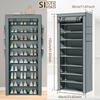 10 Tier Shoe Rack Organizer Dustproof Fabric Holds 30 To 40 Pairs Shoes Space Saving Free Standing Tall Shoe Storage Shelf