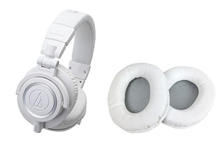 Professional Monitor Headphones White Replacement Ear Pads Set Audio-technica ATH-M50xWH + HP-M50xWH