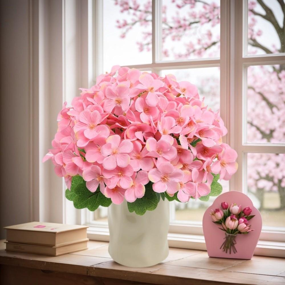 Dyed Edged Fake Flower Ball Silk Cloth Simulation Flowers Foam Flower Bouquet  Valentine's Day Gift
