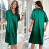 Women's Plus Size Ice Silk Summer Cool Thin Home Wear Long Pajamas