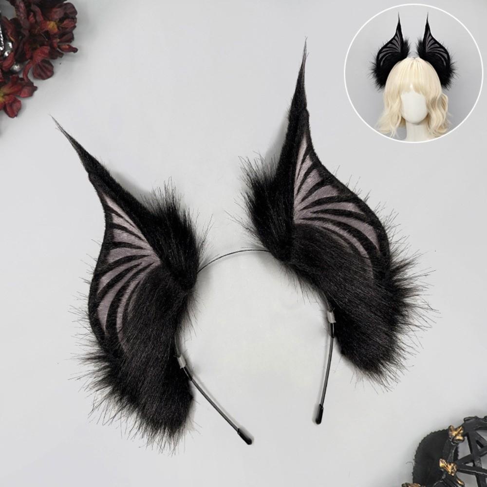 Soft Bat Headband Plush Cosplay Ears Headband Comfortable Plush Headband Stage Performance