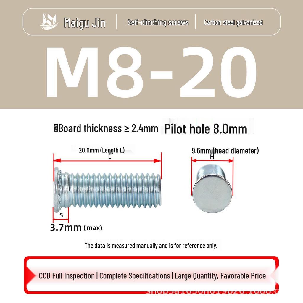 Flat Head Carbon Steel Galvanized Rivet Nuts FH-M2 to M10 - Free Shipping