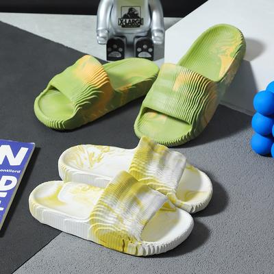 Мужские и женские тапочки с 3D-печатью, летние домашние тапочки для ванной, нескользящие тапочки с мягкой подошвой, модные трендовые тапочки из ЭВА