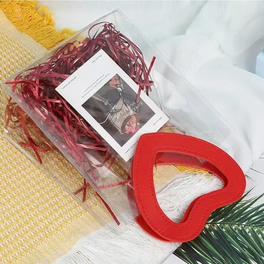 Transparent Hand Gift Bag with Heart Shape Handle Shopping Bag Wedding Party Favors