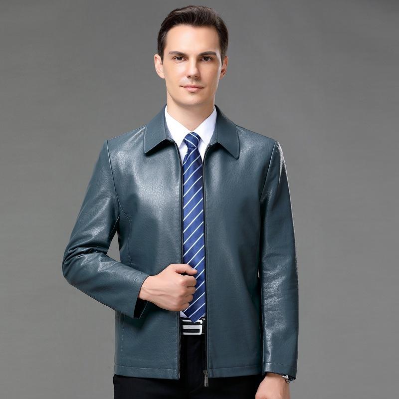 Кожаная куртка мужская осенне-зимняя, новый стиль, деловая, повседневная, из натуральной кожи, мужская куртка из натуральной кожи с воротником-стойкой, мотоциклетная куртка