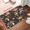 1Pcs Luxury Black and White Mushroom Kitchen Mat Soft Thickened Kitchen Floor Mat Waterproof Non-slip Oil-proof Floor Mat Runner Rug