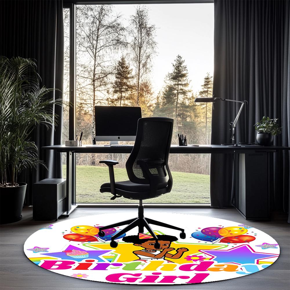 Gracie's Corner Printed Round Rug Carpet Chair Rug Area Rug Entryway Doormats,for Office Chair Living Room Bedroom Kitchen Room.