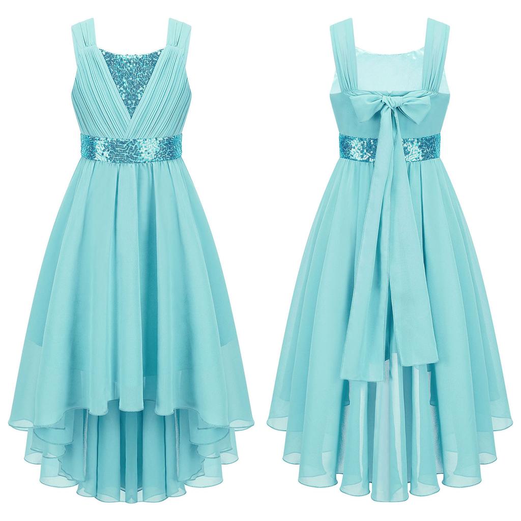 Girls Sleeveless Dress Kids Princess Pageant Wedding Bridesmaid Party Dress First Communion Dress