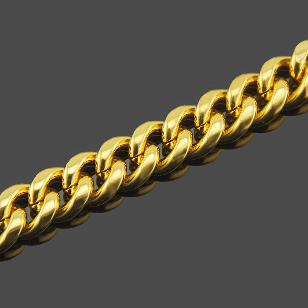 Ожерелье Kihei, цепочка из серебра и золота, кубинское ожерелье Miami, толстое ожерелье с цирконием и позолотой 18 карат, классный аксессуар в стиле хип-хоп [Rockyu] для мужчин