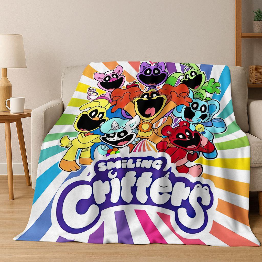 Мультяшное S-Улыбающееся C-Существа Craftycorn Catnap Art Фланелевое Одеяло, Уютное Мягкое Плед для Дома Спальни Кровати Дивана Покрытие Подарок