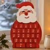 24 Day Countdown Box Wooden Santa Snowman Advent Calendar, 24-Day with Xmas Home Ornament Numbered Drawers, Christmas Tabletop Decor, Candy