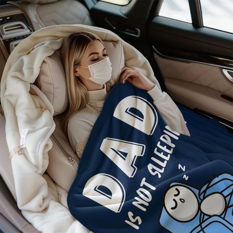 Dad's Besting His Eyes Blanket - Playful Cartoon Design, Soft Cosy Throw for Dad - Perfect for Lazy Afternoons, Home Decor