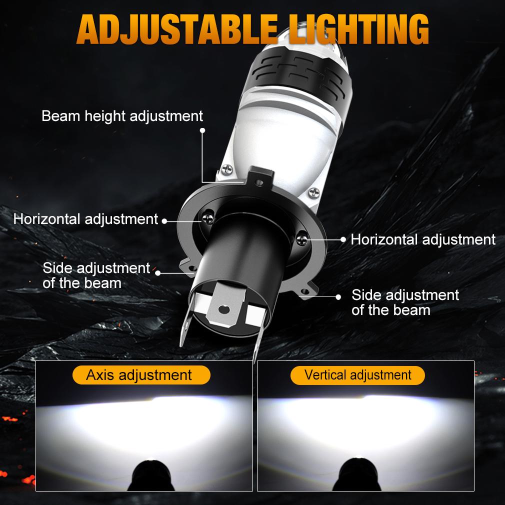 2 шт. H4 LED Двойная проекторная линза Комплект лампочек для автомобильной фары Мотоциклетный Canbus 90 Вт 30000 лм Свет дальнего и ближнего света с турбо-мото лампой LHD 6000K Белый