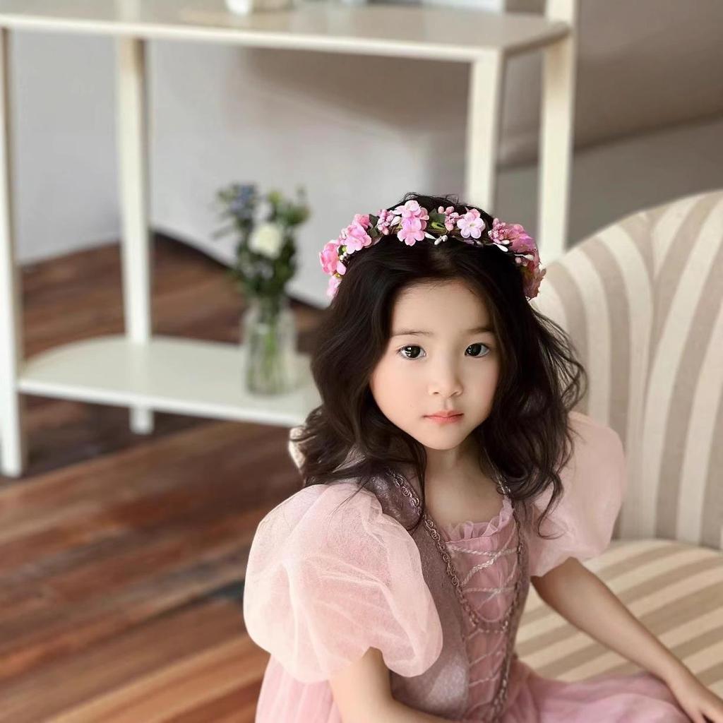 Luxurious Velvet Princess Rapunzel Puff Sleeve Dress for Girls - Autumn/Winter