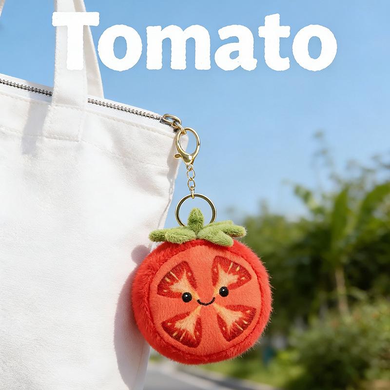 Cute Tomato Slice Keychain – Kawaii Food Bag Charm for Backpacks, Adult Fashion Accessory Gift, Non-Toy Collectible